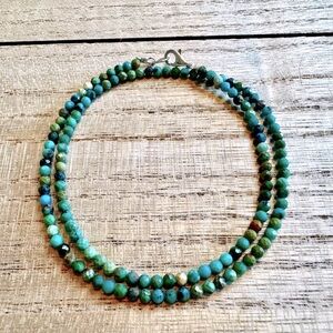 Faceted Turquoise Wire Wrap – Choker or Bracelet